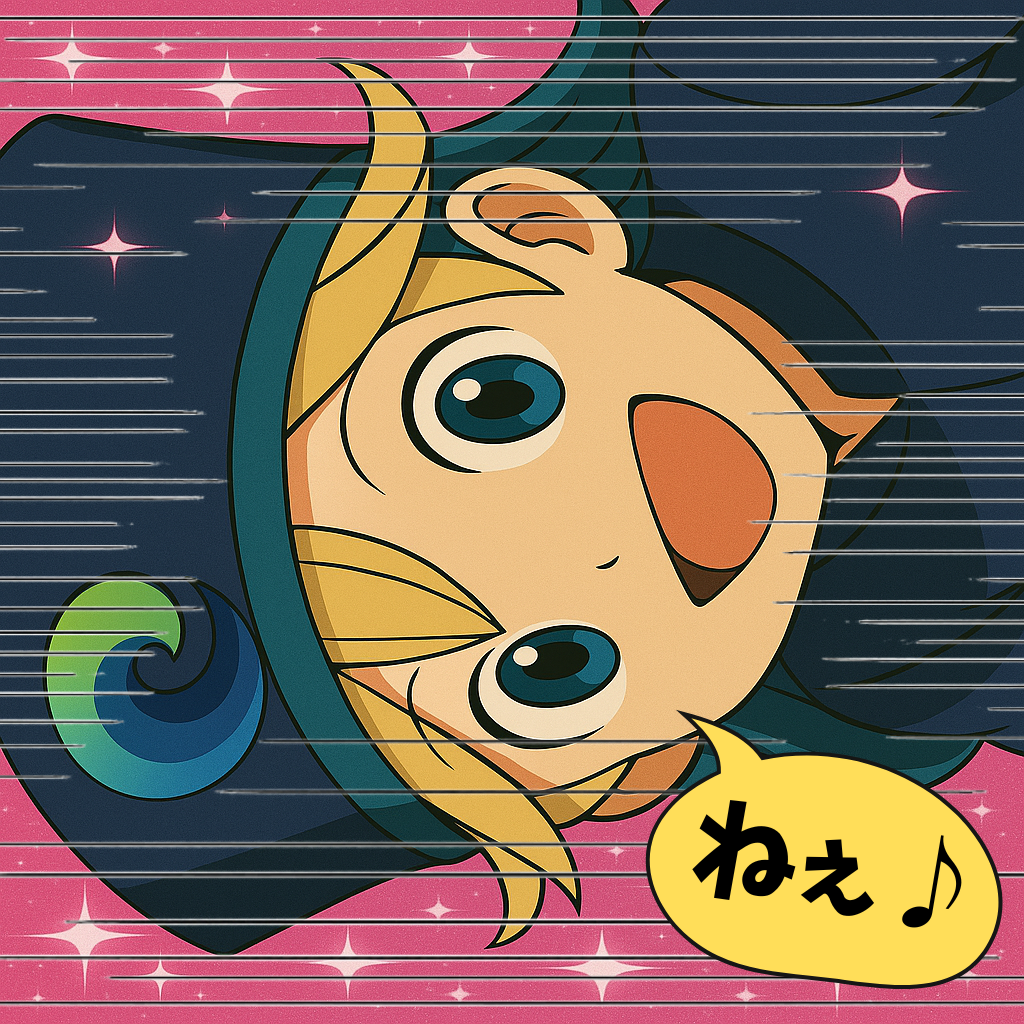 青い帽子に緑と青のEdgeのロゴが描かれた、金髪で青い瞳のアニメ風キャラクターが笑顔で右からこちらを見ている。