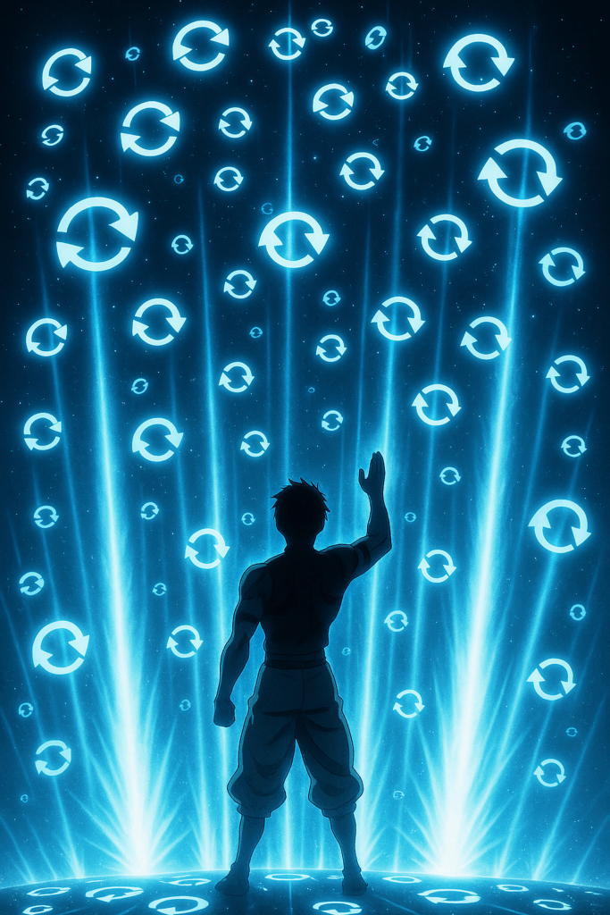 5️⃣ 術式展開・天葬陣・同鬼輪（最強スキル） 雲輪全展開による殲滅砲撃。