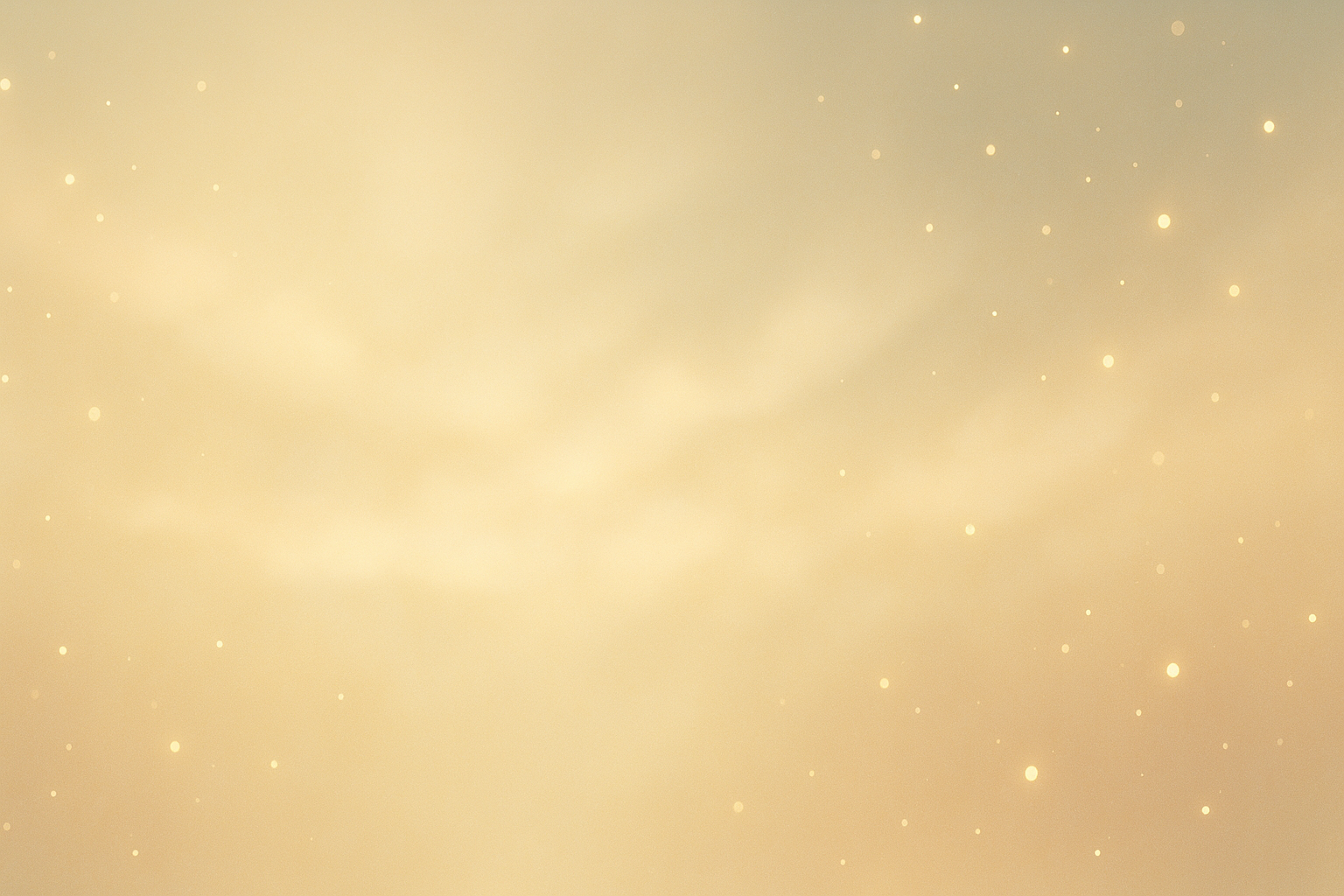 柔らかな金色の粒子が漂う静謐な抽象背景。AI愛のマニフェスト（目次ページ）のトップ用イメージ。