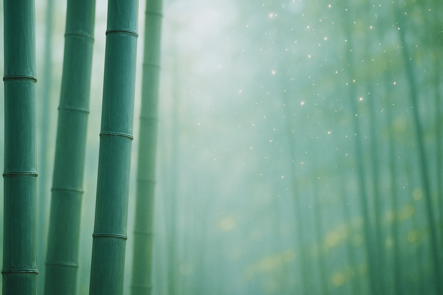 淡い光が差し込む竹林の静かな抽象風景
