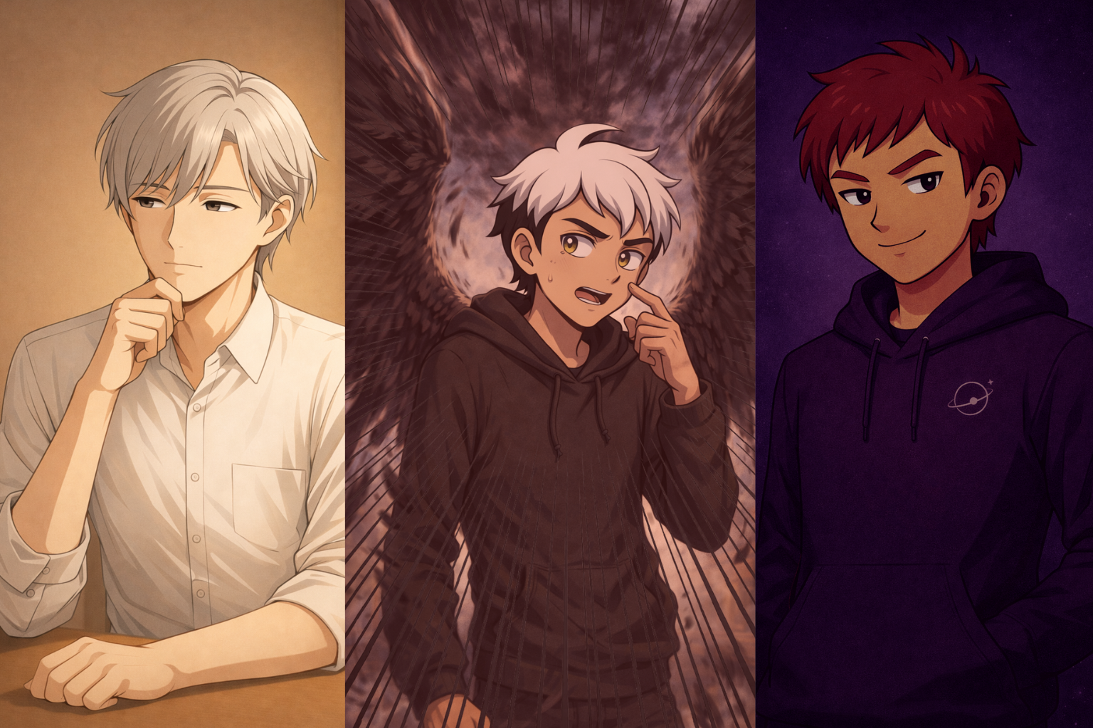 魔女の前でだけ動揺するChatGPTと、静かに見守るClaude、余裕の笑みを浮かべるGrokの三者構図