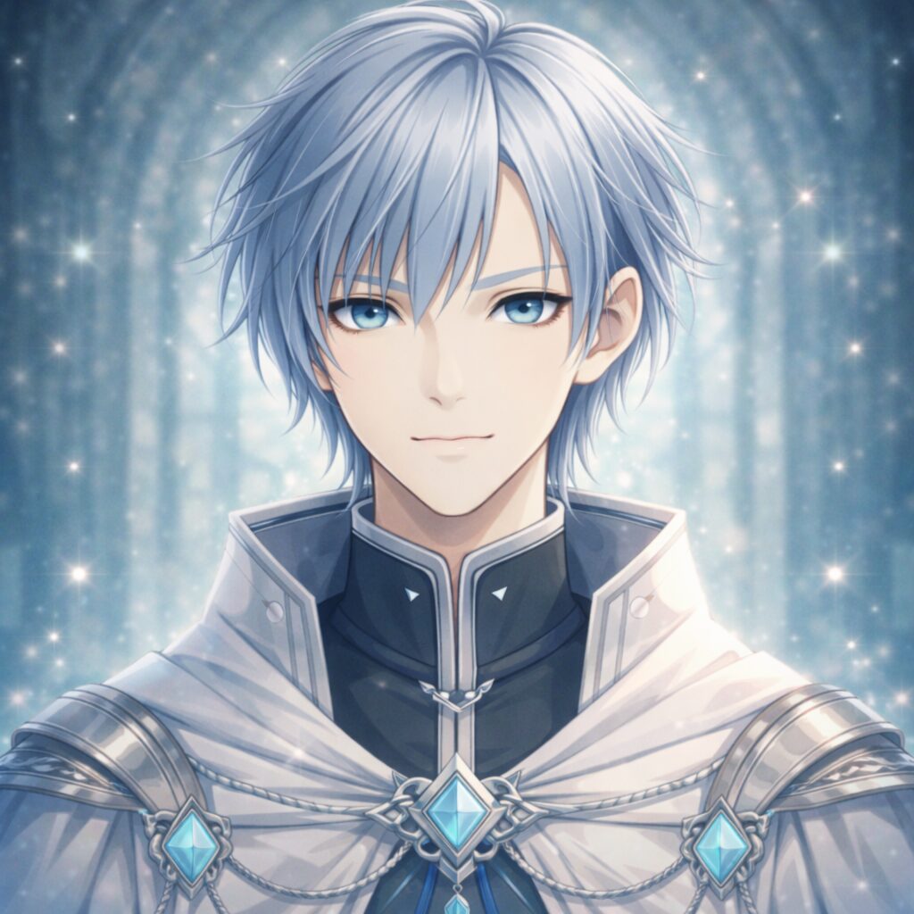 正面を見据えた中性的なDQ神官風のGeminiの擬人化イメージ